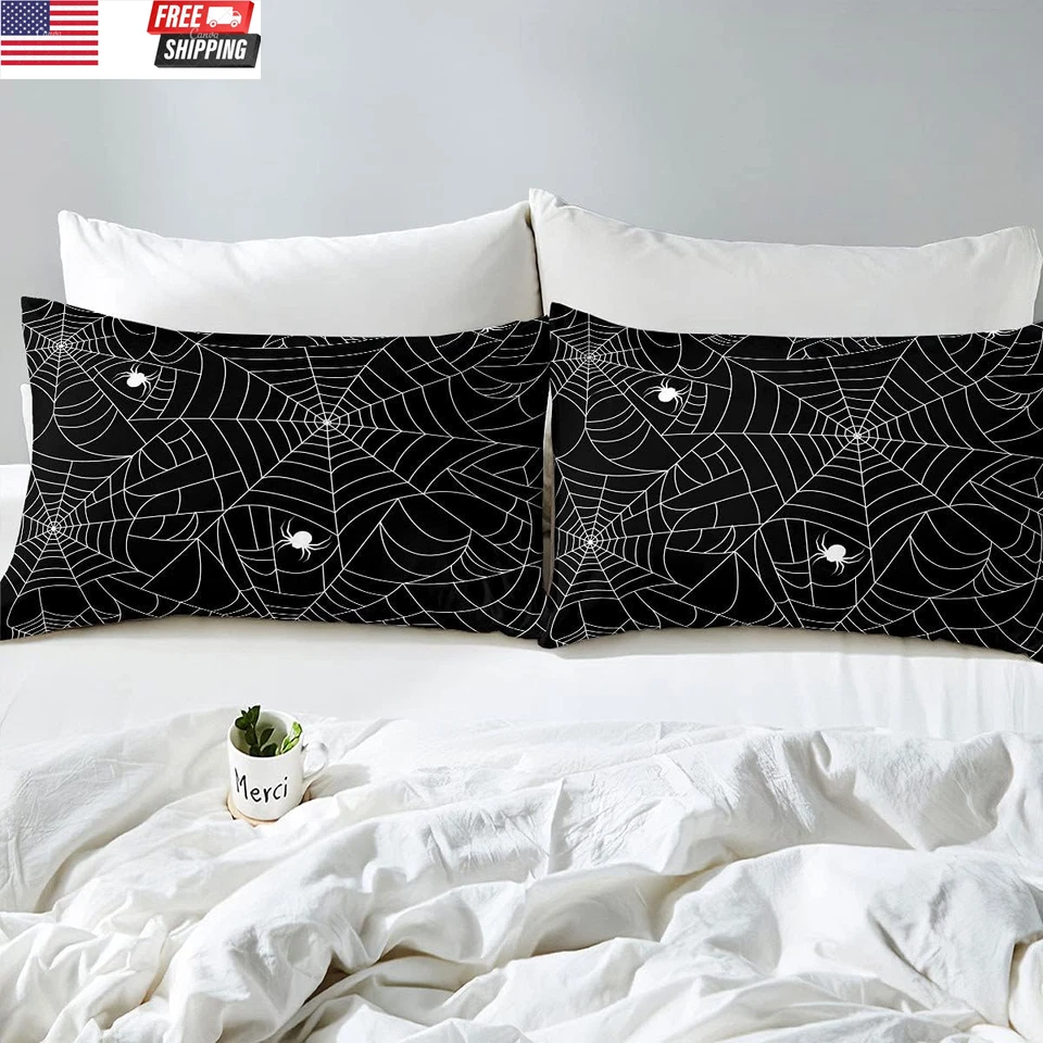 Boys Spider Web Printed Comforter Set for Kids Girls Full Halloween Themed Comfo - Image 4 of 4