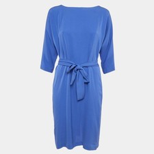 Diane Von Furstenberg Blue Button Front Detail Short Maja Dress M