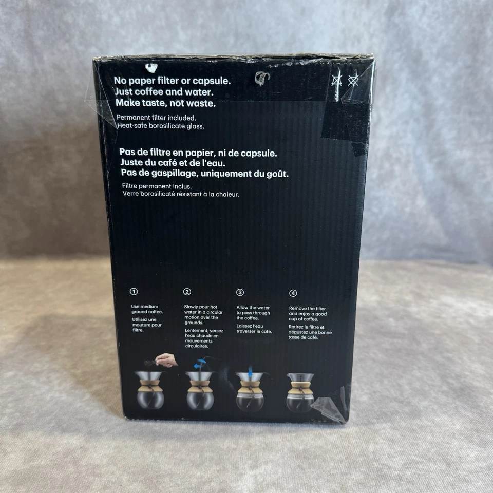 BODUM 17oz Verter Cafetera, Vidrio Borosilicato de Alta Calor con Reutilizable... Foto 4 de 4