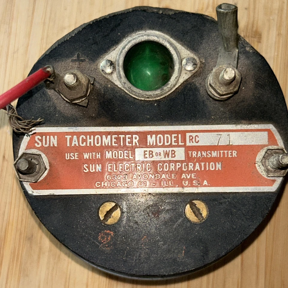 Tacómetro vintage Sun 7.000 RPM RC-71 Tach 7K OEM GM 62 Chevy Impala 5K Redline Foto 4 de 4