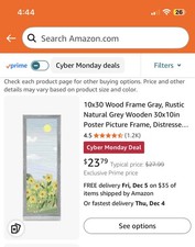 Wood Frame Rustic Natural Grey Wooden 30x10in Woodgrain Frame Plexiglass