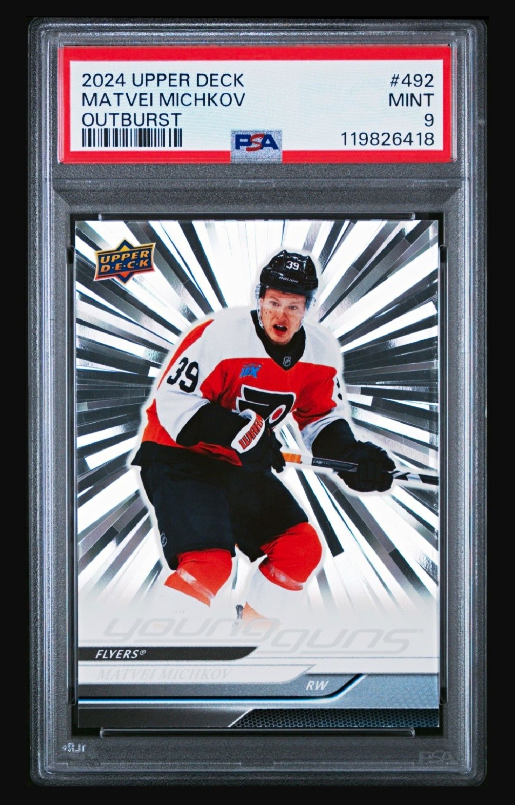Upper Deck 2024-25 Series 2 Matvei Michkov Young Guns Outburst #492 Flyers (RC)