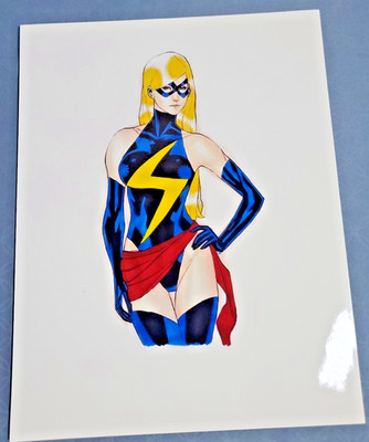 Miss Marvel Glossy Print Art  11'' x 9''