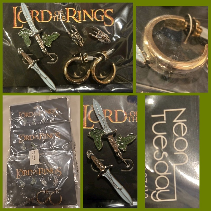 Lot x3 LORD of the RINGS Jewelry Earring Set NEON TUESDAY Trilogy Movie LOTR $15
