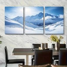 3pcs Val Thorens Ski Mountain Scenery Perfect Wall Art Canvas Unframed/Framed