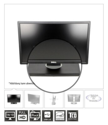 Dell UltraSharp U2412M 61 cm (24 Zoll) 16:10 LED LCD Monitor - Schwarz