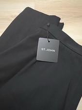 NWT 450 St. John Collection Ankle Zip Stretch Gabardine Pants 8 Black New