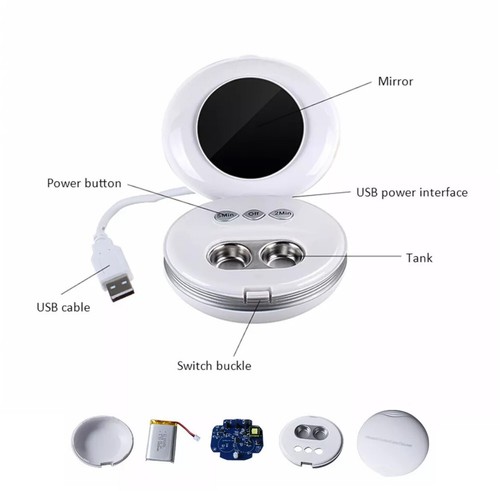 Portable USB Ultrasonic Contact Lens Cleaner CE-3500 for Daily Use Travel SILVER - Picture 3 of 8
