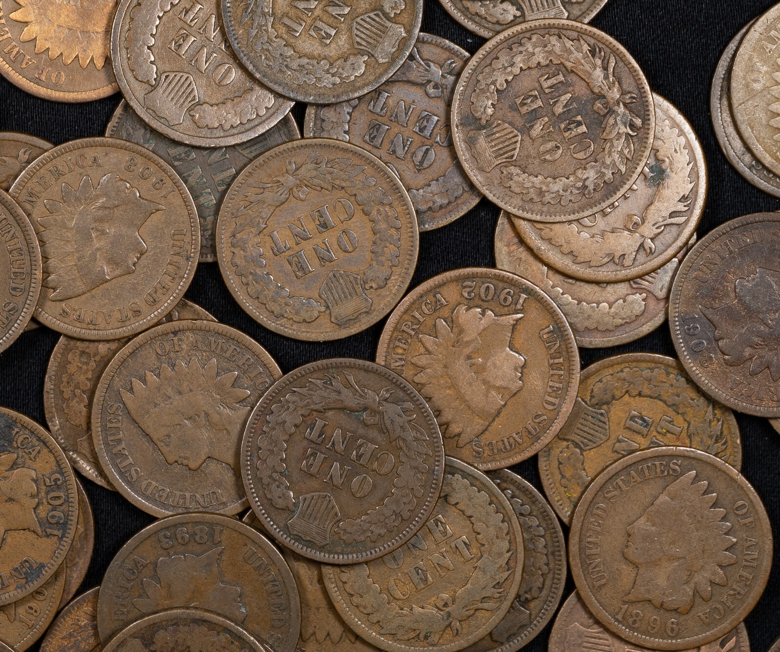 Lot of (100) 1859-1909 Mixed Dates Indian Head Pennies AVERAGE CIRCULATED