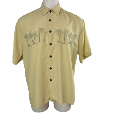 Cezani Shirt Mens XL Hawaiian Button Down Paradise Collection Yellow (84)
