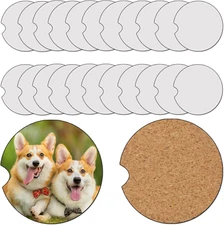 Sublimation Car Coasters Blanks with Cork Back 2.75 Inch MDF Sublimation Blanks