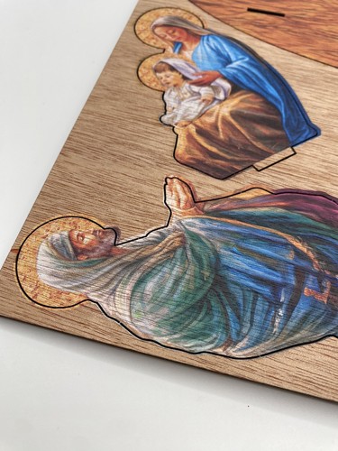 Nativity Scene Village 12" Christmas Nativity Mantel Decor G. DeBrekht Wood - Picture 12 of 20