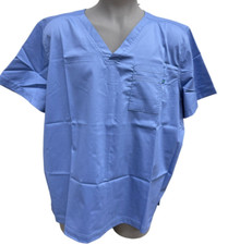 Landau ProFlex Unisex 2-Pocket V-Neck Scrub Top 4259 BLUE Size 3XL NWT