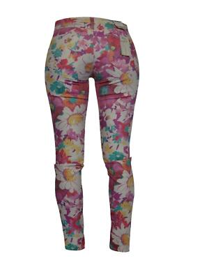 J02455 Damen Hose Jeans mavi Modell SERENA low rise super skinny W28 L30 flower