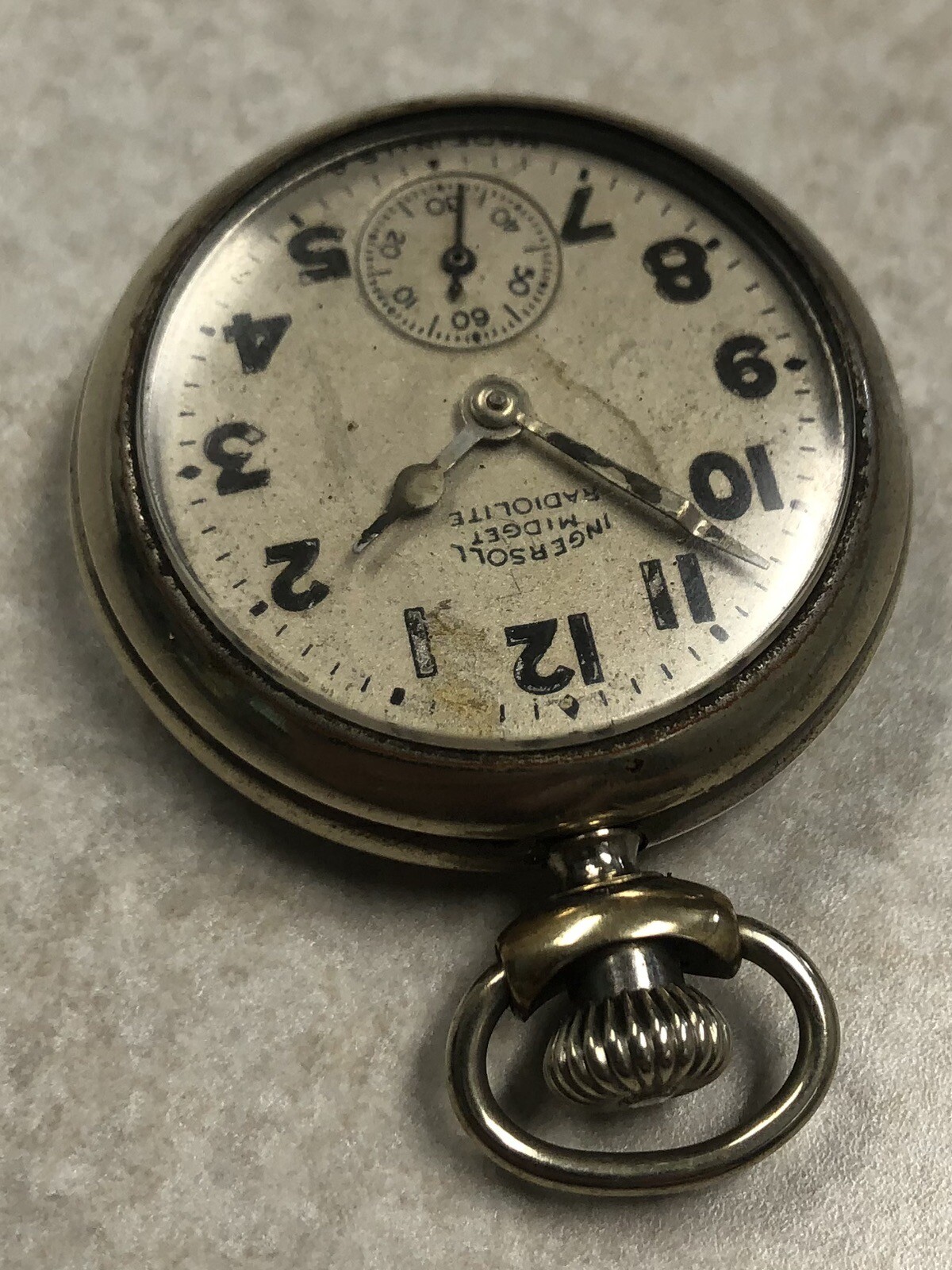 HTF Antique Ingersoll Midget Radiolite Pocket Watch, Circa 1920’s, *NOT
