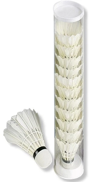 BANDITO 12 x Federball, Badmintonball "Profi" Naturfeder weiß