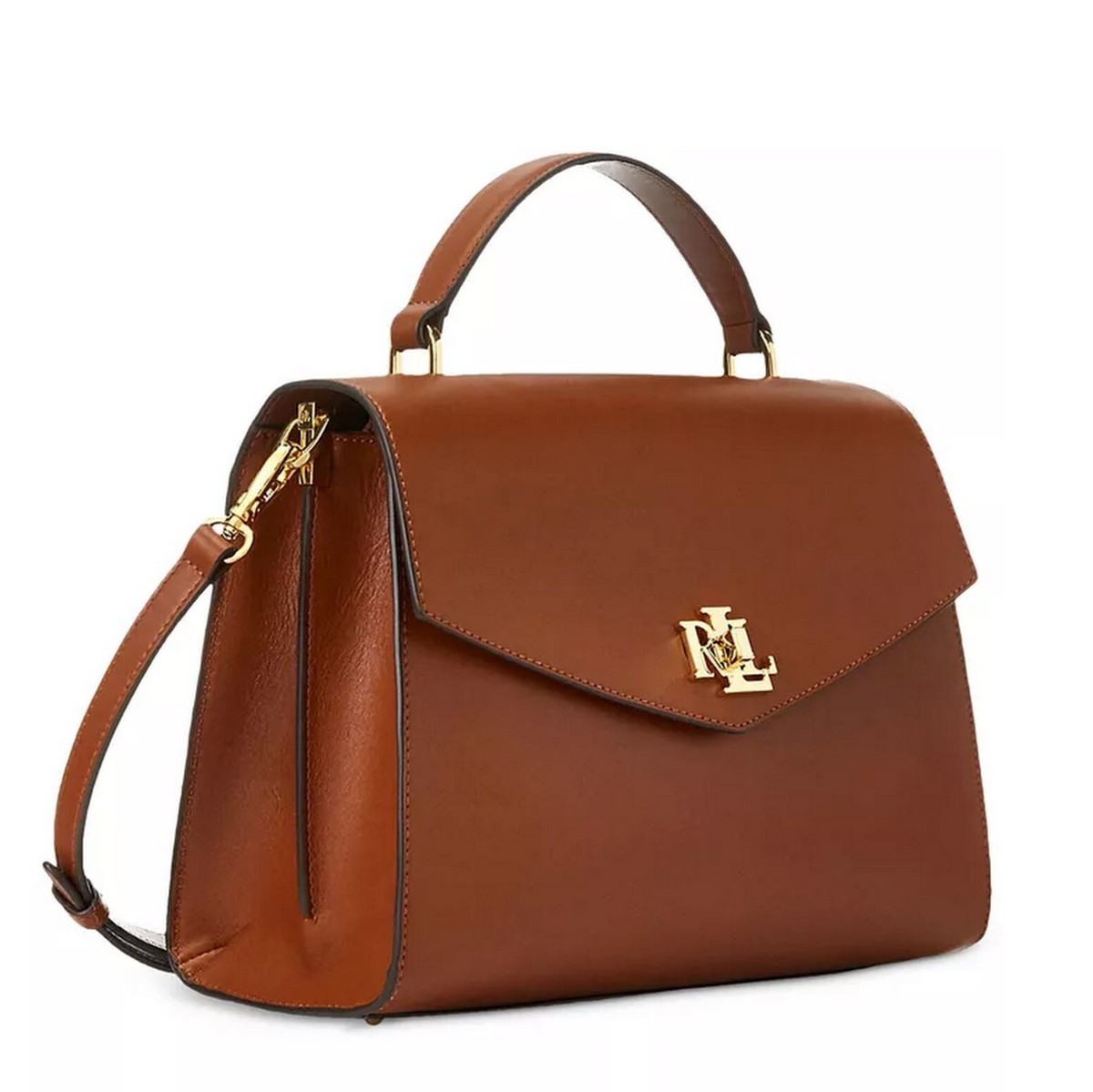 特別価格！ Ralph Lauren Saffiano Leather Satchel Canvas & Leather Small Farrah Satchel