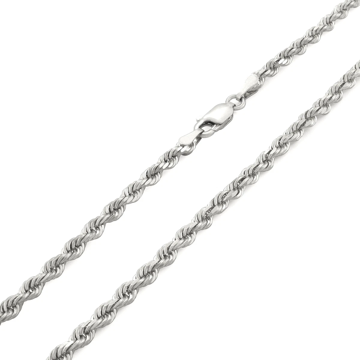 LIFETIME JEWELRY 3mm Rope Chain for Men & Women Diamond Cut Necklaces for  Women & Men Necklace 14 to 36 Inch Black | Gunmetal | Stainless Steel