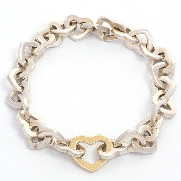 Tiffany and Co heart links bracelet sterling silver 925 750