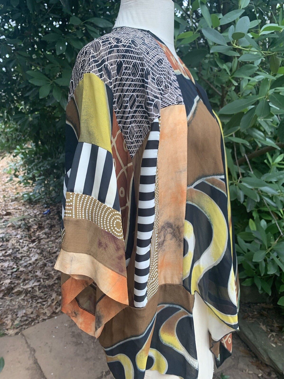 Sterling Styles Art Silk Boho Patchwork Kimono Bl… - image 9