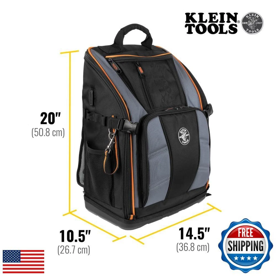 Klein Tools 62482 Tool Backpack, Tool-Station Pro Heavy-Duty Organizer with 2 - Image 4 of 4