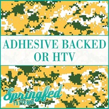 Digital CAMO in Forest Green, Gold White Adhesive Vinyl or HTV Heat Transfer