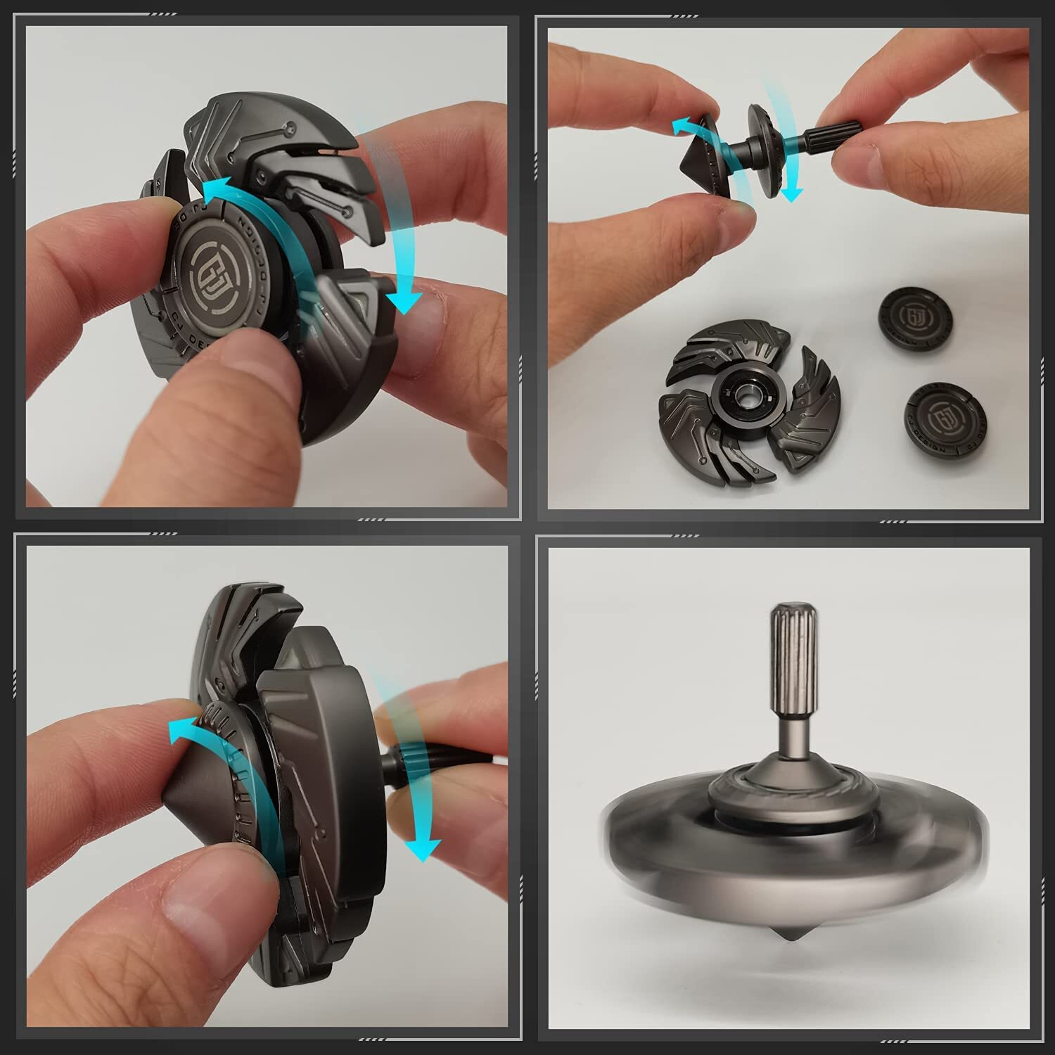 Fidget Spinners, Luminous Durable High Speed Bearing Metal, Removable ...