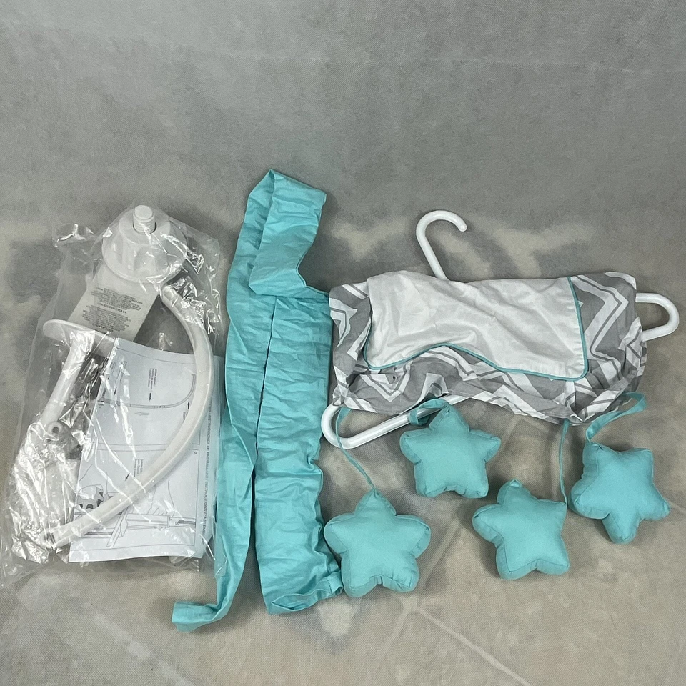 Dulce JoJo Designs Musical Móvil Estrellas Azul Blanco Bebé 0-5 Meses Decoración Guardería Foto 2 de 4