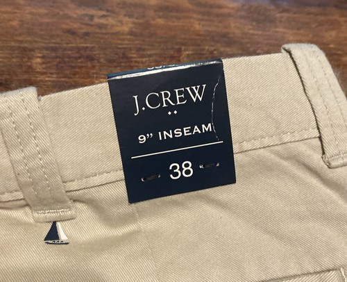 J. CREW Shorts Mens 38 Khaki Chino 9” Inseam Beige Sailboats New - Picture 3 of 5