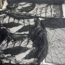 4 Halloween Black Lace Spiderweb Black Bird Home Mantle Scarf Table Cover Runner