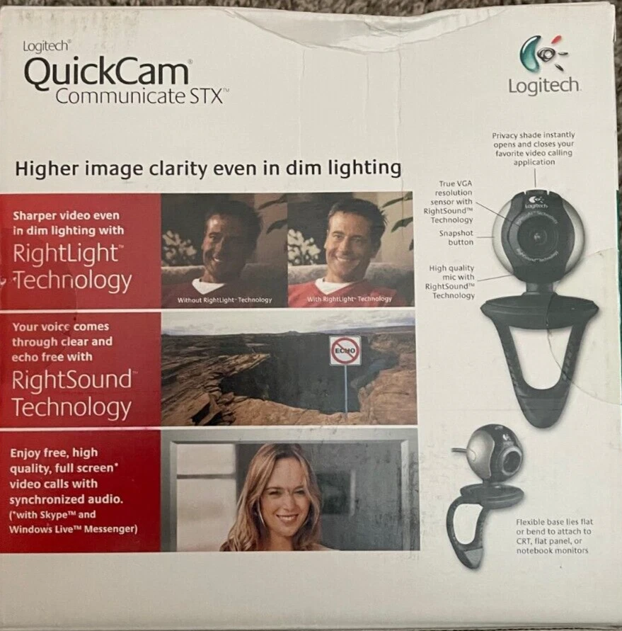 Logitech QuickCam Communicate STX Laptop Webcam With Labtec 1200: NIP-Sealed - Image 2 of 2