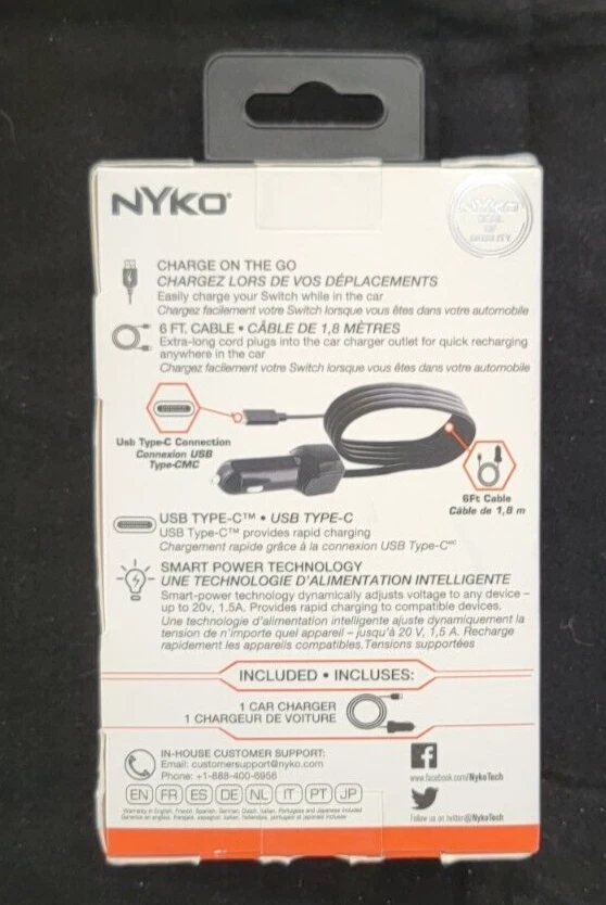 Nyko Travel Charger EX 6' USB Type - C to Car Charger for Nintendo Switch - Image 2 of 2