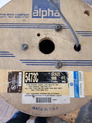 NEW ALPHA 5473C 3 PR., 24AWG CABLE (SPOOL OF 1000')