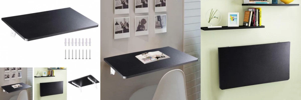 Yescom wall mounted floating folding computer desk weight capacity pc dining wooden table 23 deals