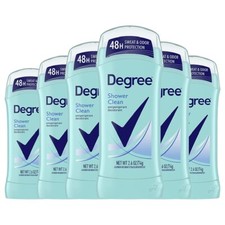 Degree Shower Clean Dry Protection Antiperspirant Deodorant Stick, 2.6 oz 6pk 