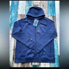 Men  s Eddie Bauer Performance Full Zip Fleece Hoodie LARGE Pit 24 Length 29