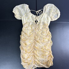 Free People Midi Dress Floral Yellow Pattern Size Small ✅✅