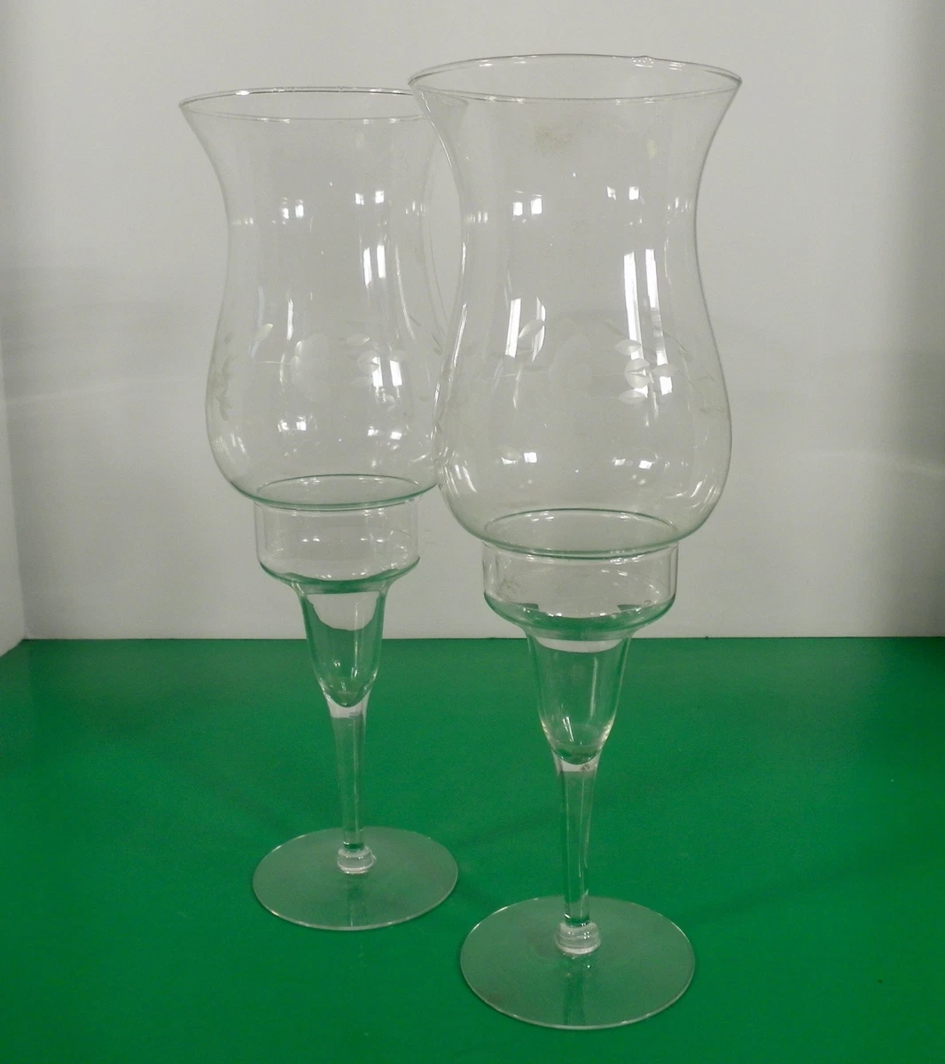 Princess House HERITAGE Candle Holder Hurricane Lamp s LOT OF 2