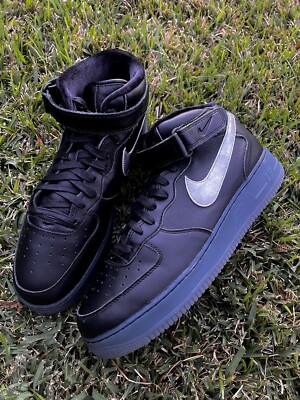 CLEAN Nike Air Force 1 Mid Lux Velvet size 13 Black Shoes DX3061