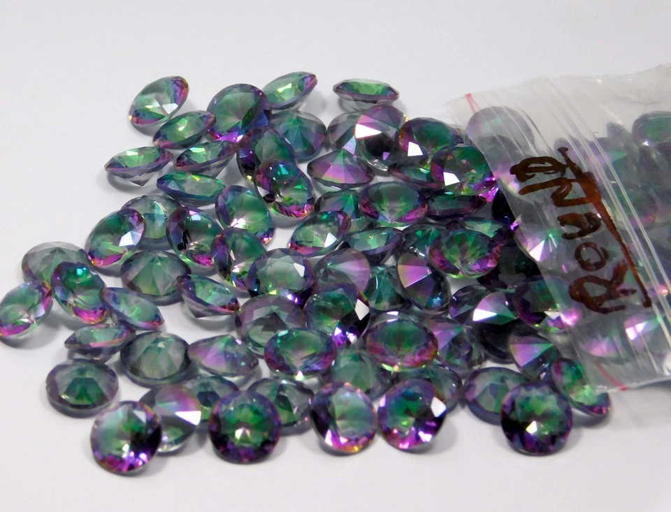 550 Pcs Natural Mystic Quartz Multi-Color Round Cut Loose Gemstone 1045 Ct Lot - Image 3 of 4