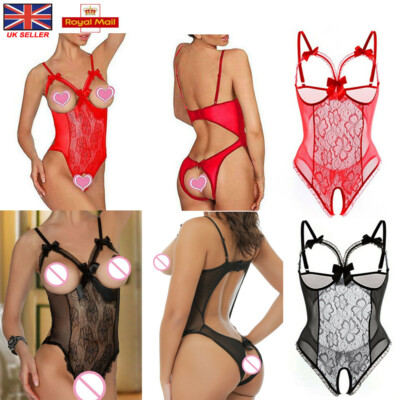 Women Sexy Lingerie Lace Babydoll Open Bra Crotchless Underwear Nightwear  Dress | eBay
