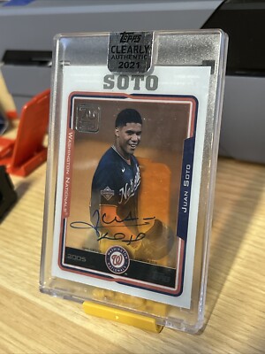 Juan Soto 2021 Topps Clearly Authentic Auto 70 Years Topps