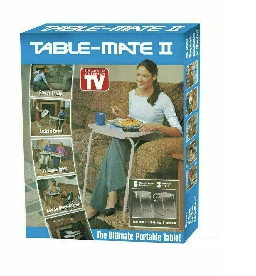 PORTABLE MATE TV DINNER LAPTOP TRAY ADJUSTABLE FOLDING TABLE DESK