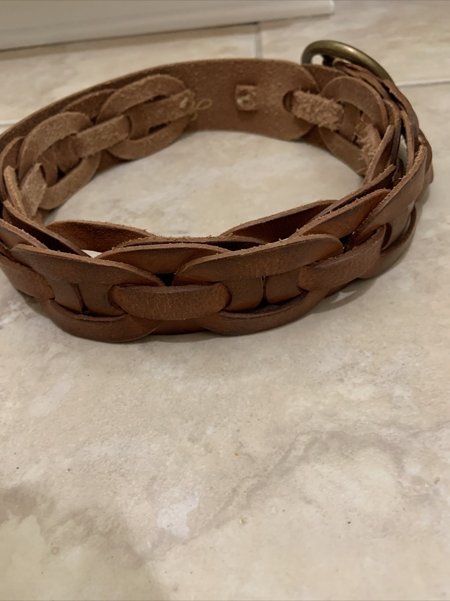 Abercrombie & Fitch Brown Leather Braided Belt RN75654  display picture 2