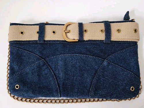 Y2k Brandy Melville Women’s Shoulder Bag Blue Jean Denim W/ Chain Strap NwT - Picture 7 of 18