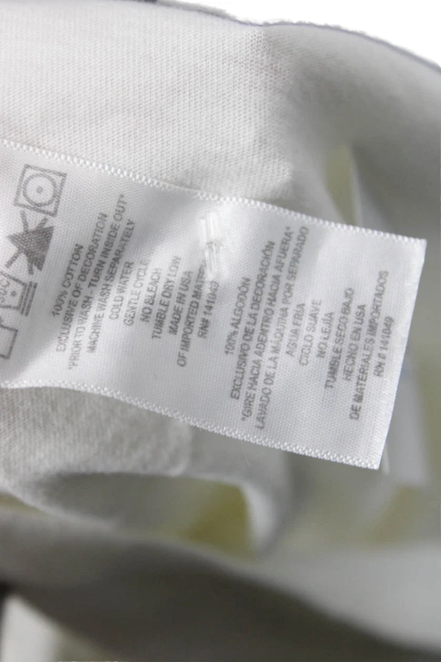 FREE CITY Womens Long Sleeve Graphic Cotton Crew Neck T Shirt White Size S - Image 4 of 4