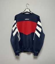 Vintage Adidas Sweatshirt Men's Crewneck Big Logo Oversized Navy Red White L-XL
