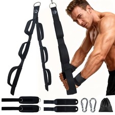 Tricep Rope Cable Attachment with 6 Anti-Slip Handles, Extra-Long Multi-Lengt...