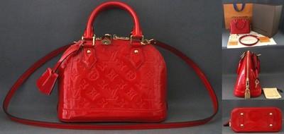 LOUIS VUITTON/Alma BB Red/woman small bag/lacquered leather/with box&bags
