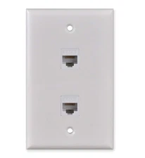 2-Pack 2-Port CAT6 Ethernet Wall Plate with Removable RJ45 Keystone Jacks
